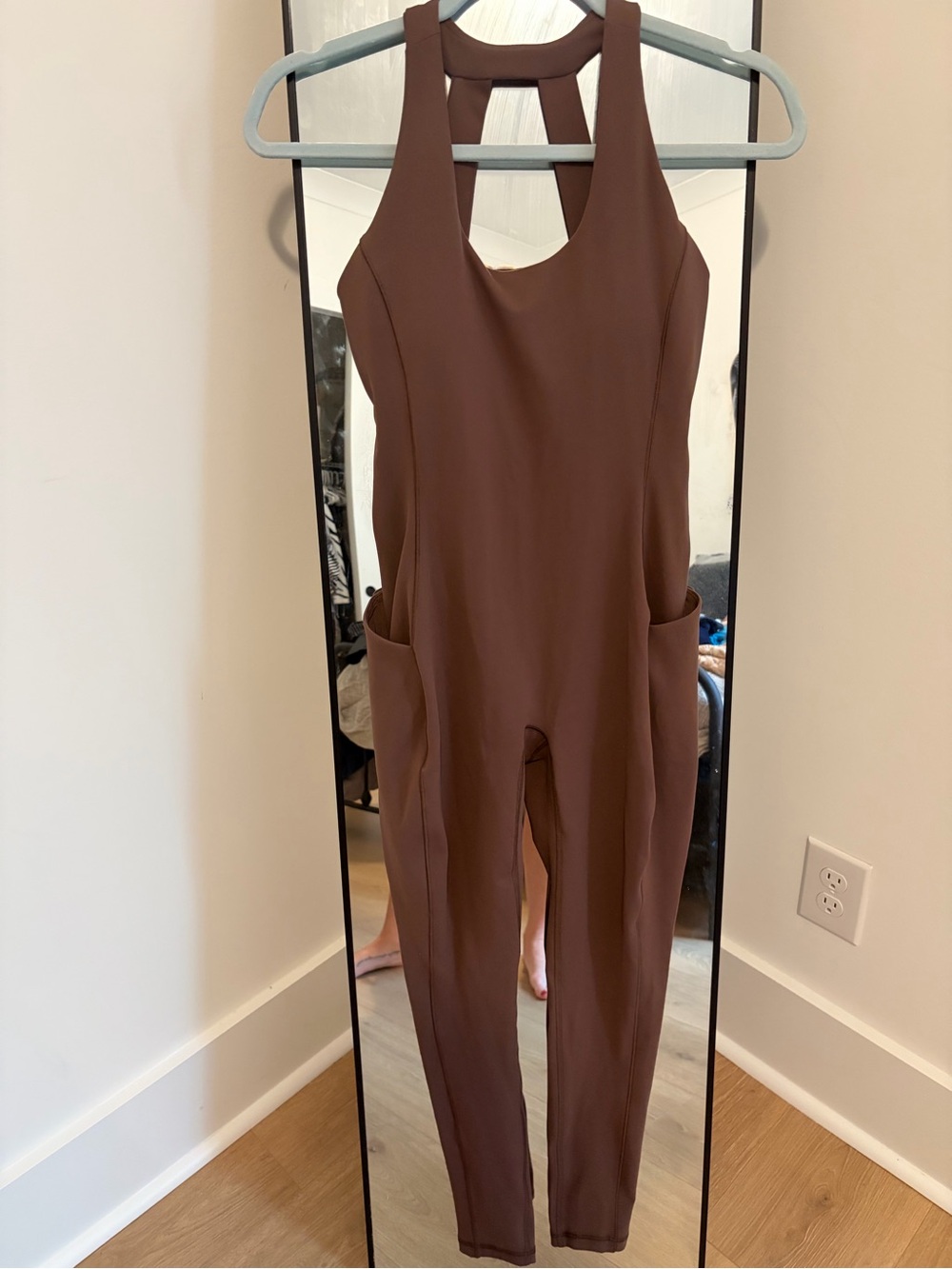 Sleeveless Brown Utility Jumpsuit with Side Pockets